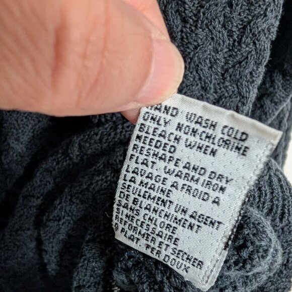 Talbots Textured Sweater Womens Size XL Blue Knit Made in Italy Long Sleeve - Picture 5 of 9